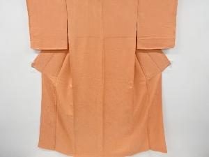 リサイクル　未使用品　枝垂れ梅模様織り出し一つ紋色無地着物